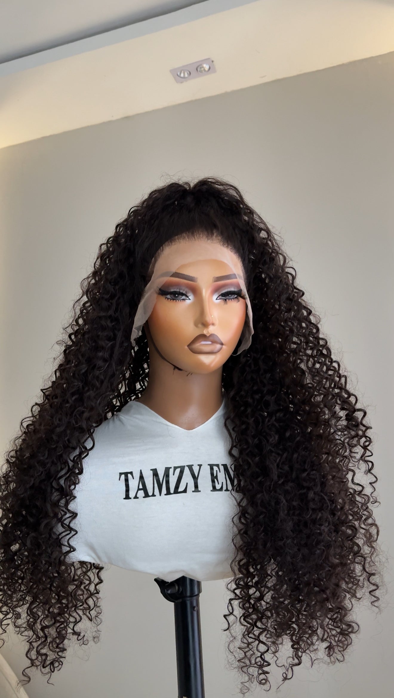 Brown curly frontal