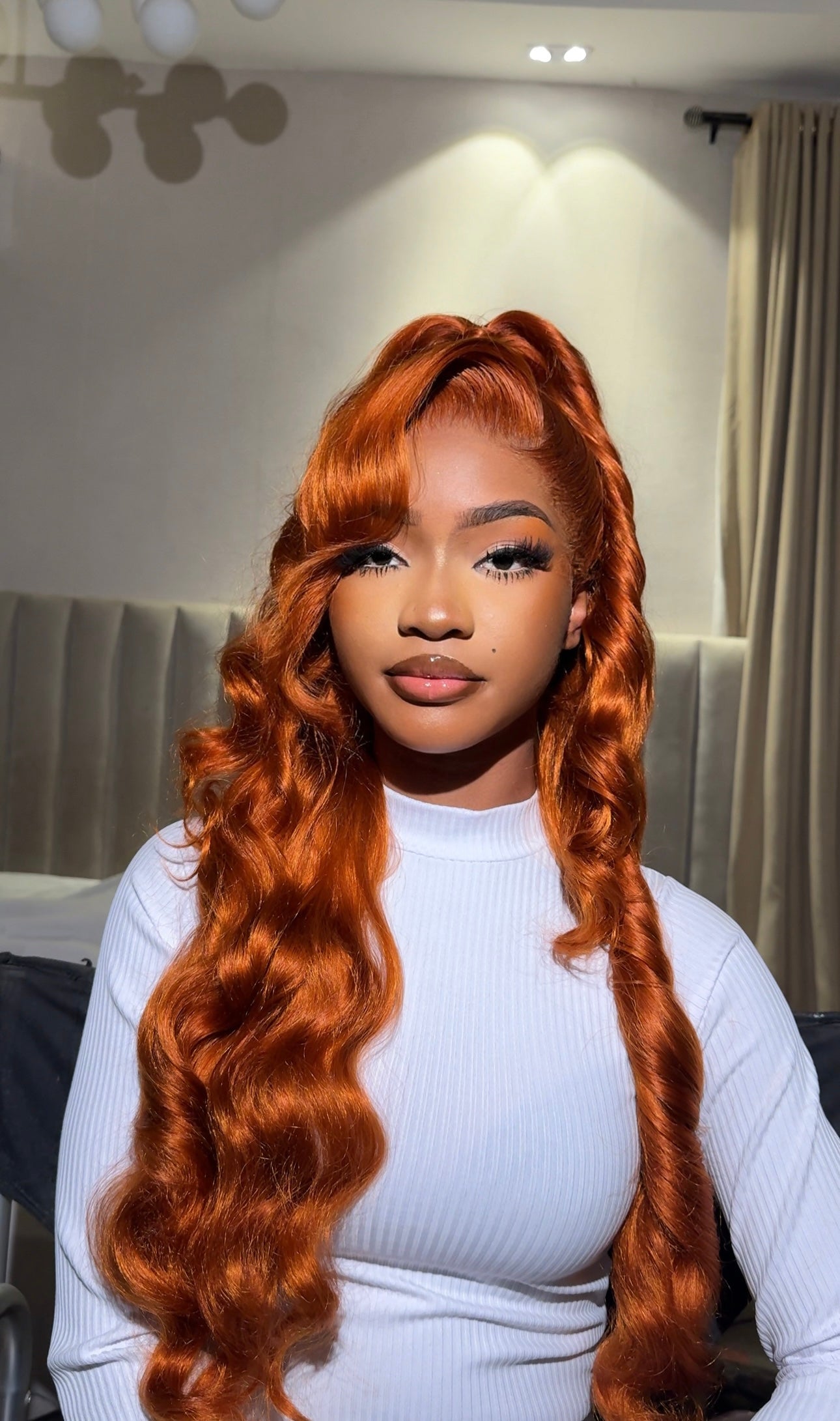 Orange frontal wig