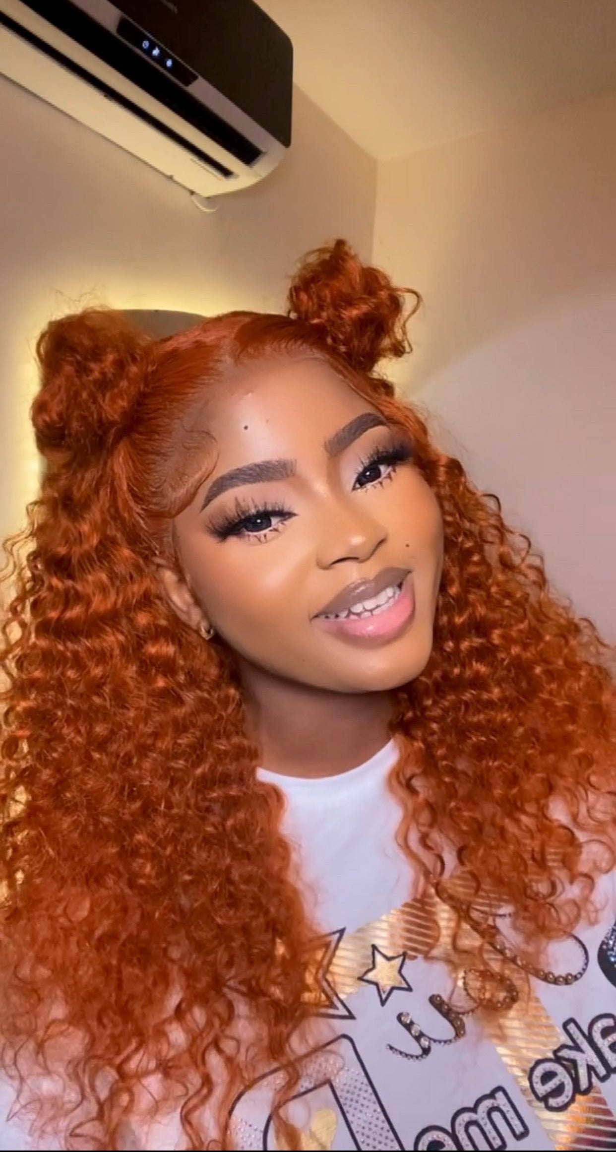 Orange Curly Frontal