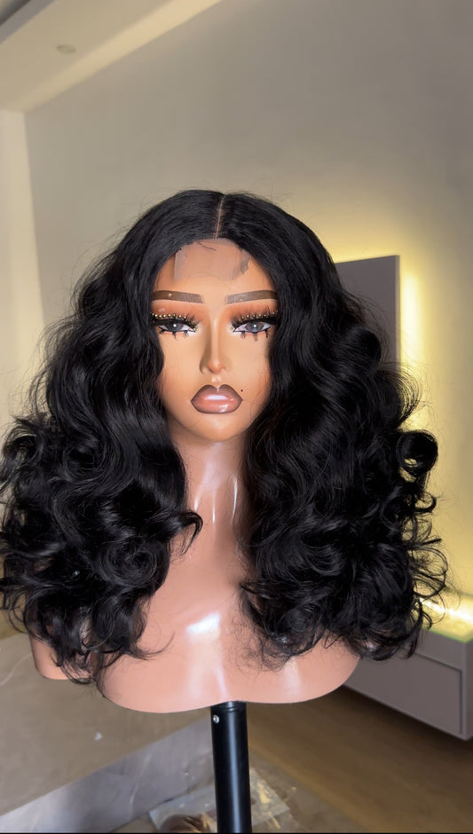 1b Bouncy Closure Wig