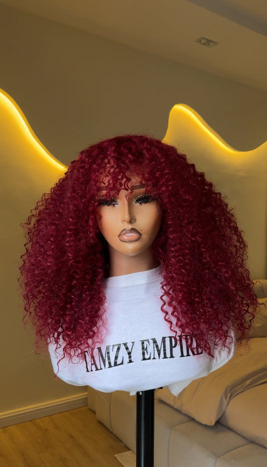 Wine sweet curly fringe